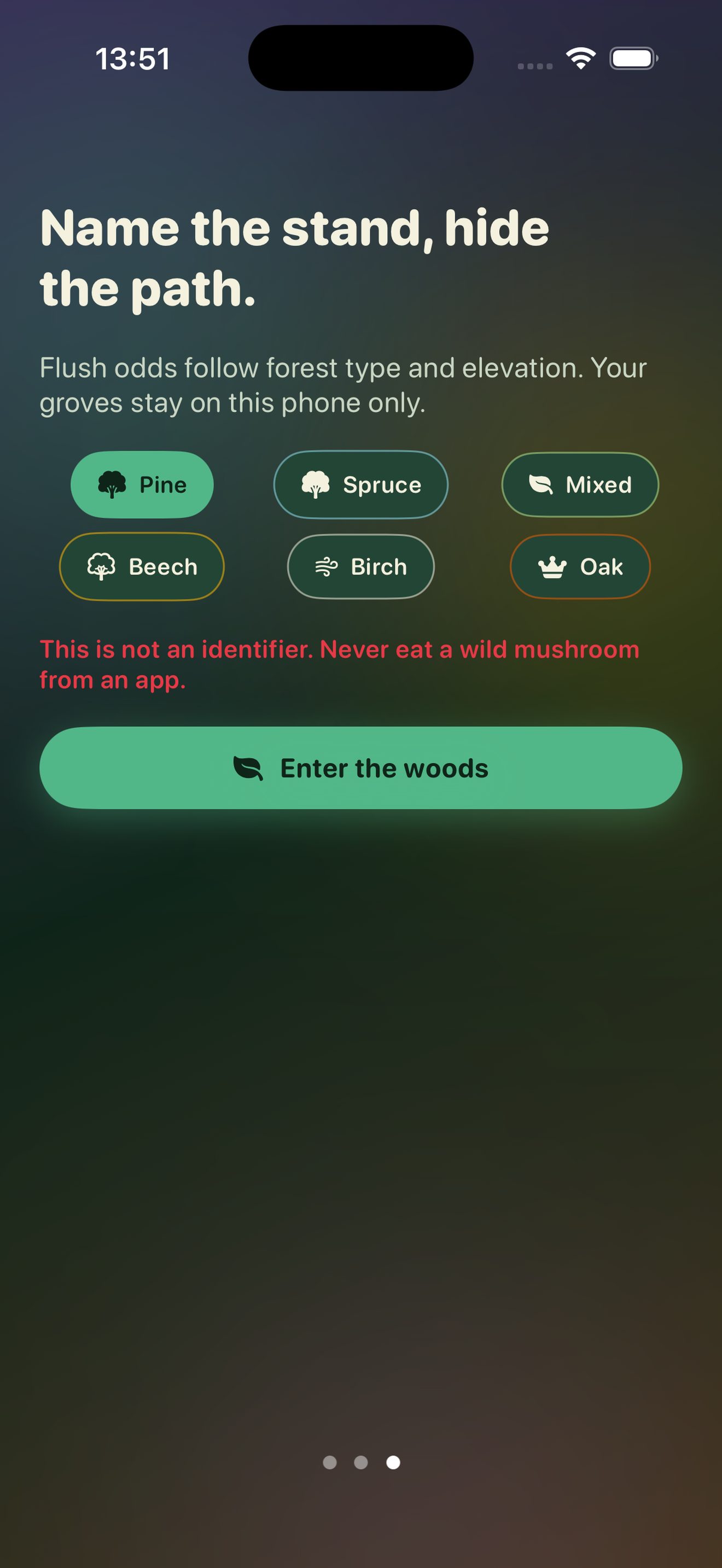 Spore shelf species page with lookalike caution